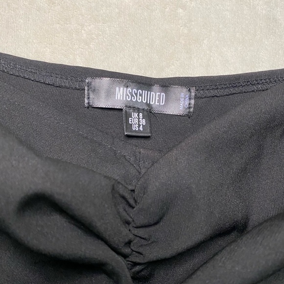 Misguided Black party datenight casual long puff sleeve witchy midi dress in s-4 - Picture 2 of 10